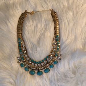 Cara stone & rhinestone collar necklace